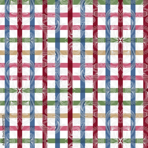 Obraz Textile and digital seamless pattern geometric design