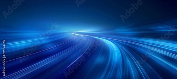 Obraz blue neon light motion