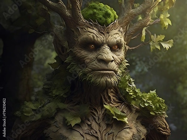 Obraz Helloween tree man fire eyes