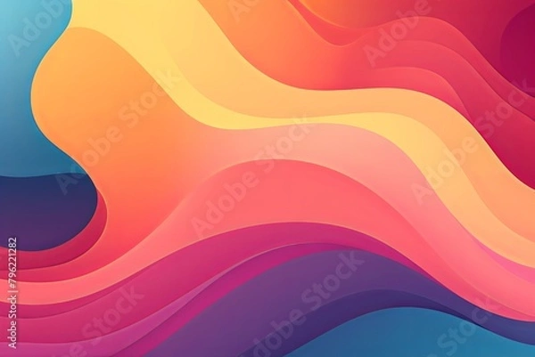 Fototapeta Winding River Reflection Gradients - Retro River Color Gradient Design