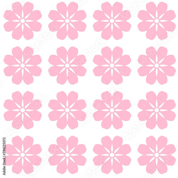 Obraz Seamless pattern with pink flowers