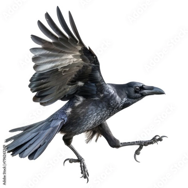 Obraz bird, parrot, eagle, crow on white background