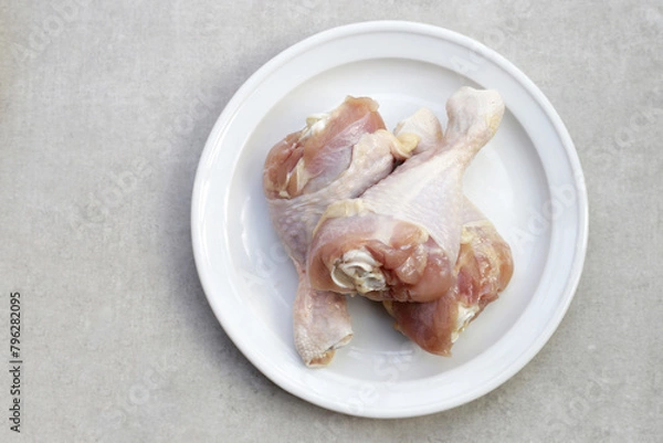 Fototapeta Raw chicken legs, meat for cooking