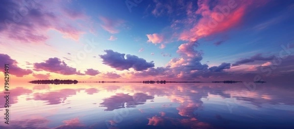 Obraz Sunset Reflection on Water with Clouds