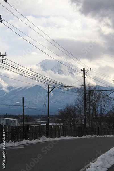 Fototapeta Mount Fuji with blue sky and cloud
