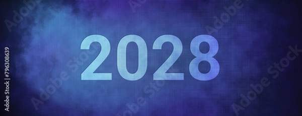 Fototapeta 2028 isolated on fabric blue banner background abstract
