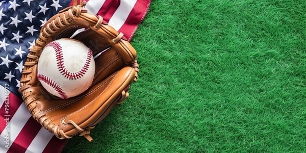 Obraz Playball. USA flag. copy space.