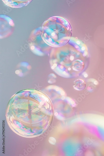 Obraz Soap bubbles background