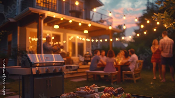 Obraz Backyards transform into lively spaces for barbecue parties