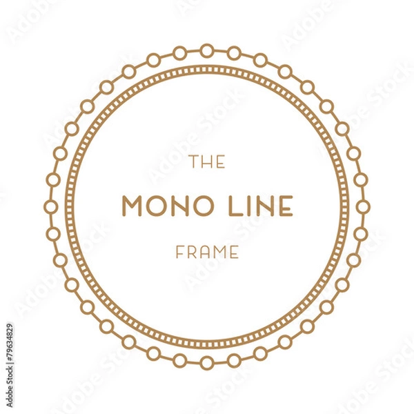 Obraz Geometric Vector Frame in Etno Floral minimal style.