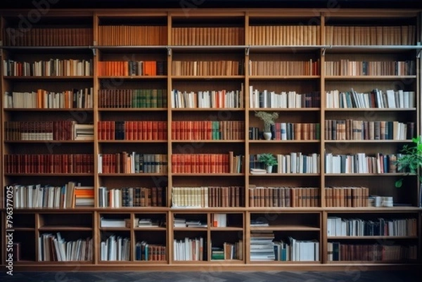 Fototapeta Bookshelf architecture furniture bookcase.