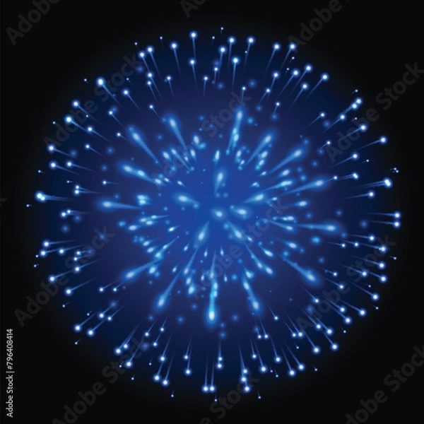 Fototapeta Firework Explosion Isolated on Dark Background