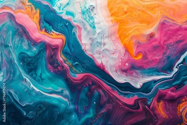 Obraz Multicolor Abstract Paint: Wave Texture Background