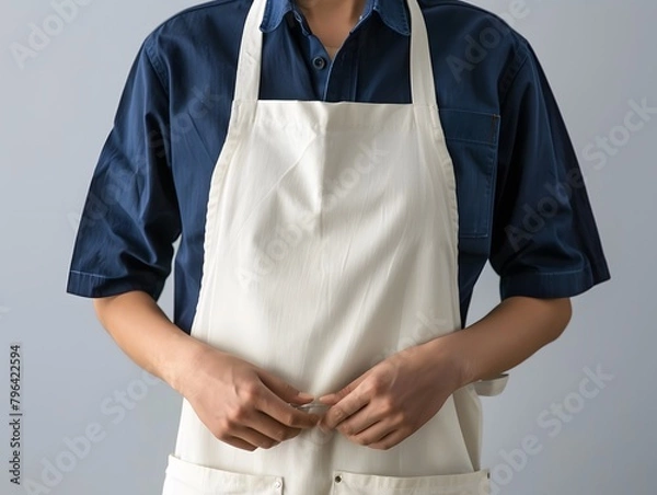 Obraz white apron mockup close up