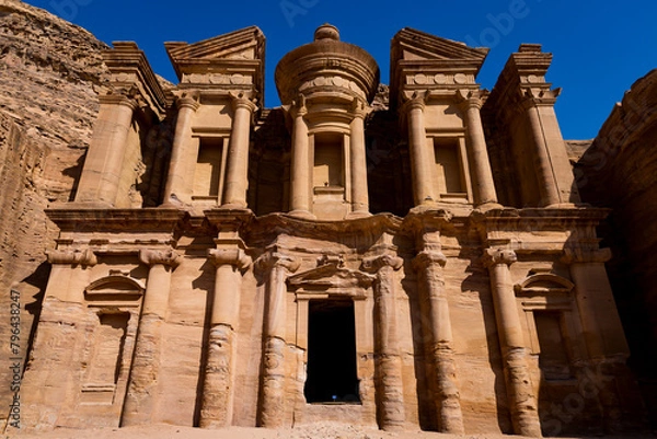 Obraz A view of The Monastery  in the archeological site of Petra in Jordan