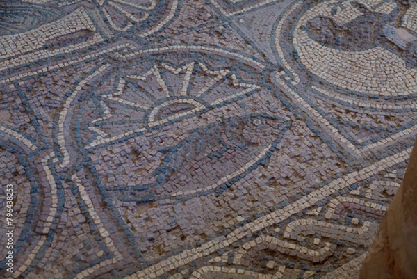Obraz A moisaic detail in the Byzantine Church in the archeological site of Petra in Jordan