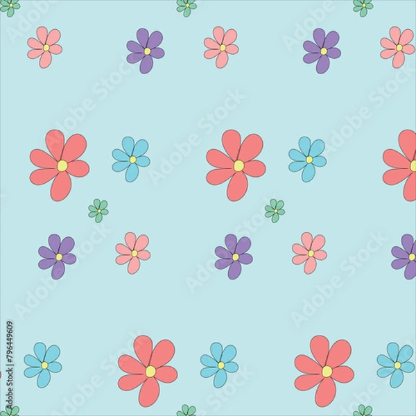 Obraz seamless pattern with spring colorful flowers
