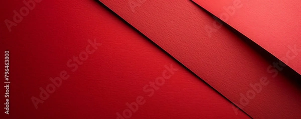 Fototapeta red paper minimalistic presentation background. Top view, flat lay with copy space for text