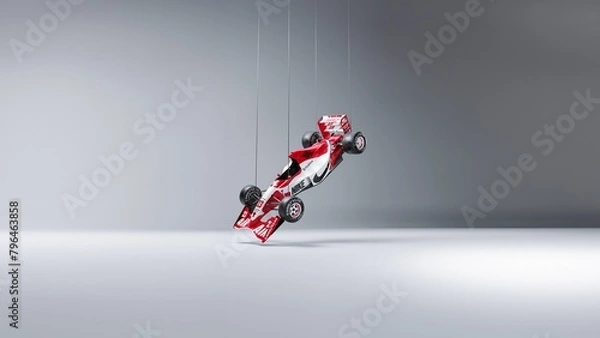 Obraz formula f1 car hanging from strings