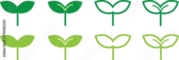 Fototapeta 葉っぱ　ふたば　アイコン