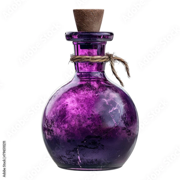 Obraz Purple potion bottle isolated on transparent background
