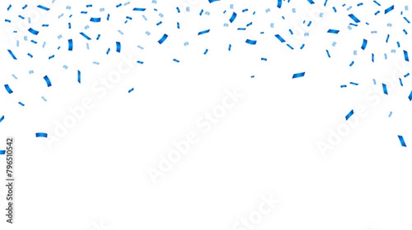 Fototapeta Blue confetti isolated on white background. Festive confetti decoration element. Vector illustration