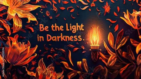 Obraz A vibrant vanilla backdrop highlighting the empowering phrase "Be the Light in Someone's Darkness"