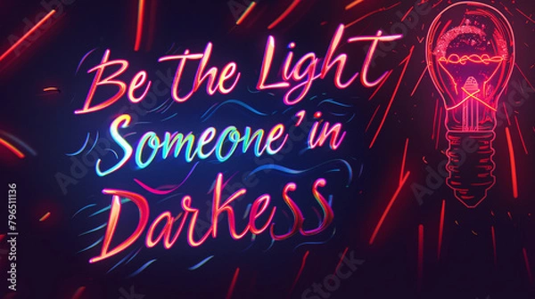 Obraz A vibrant vanilla backdrop highlighting the empowering phrase "Be the Light in Someone's Darkness"