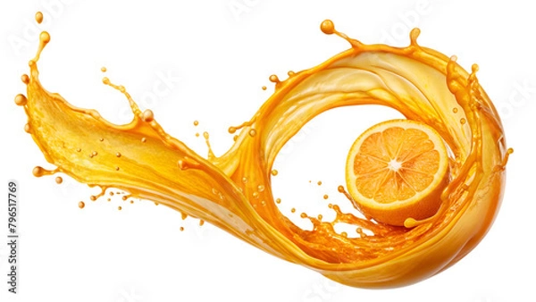 Obraz Liquid spiral splash orange juice