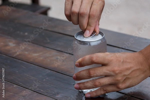 Obraz Hands are opened canned