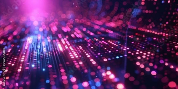 Fototapeta A colorful, abstract image with many dots of different sizes and colors