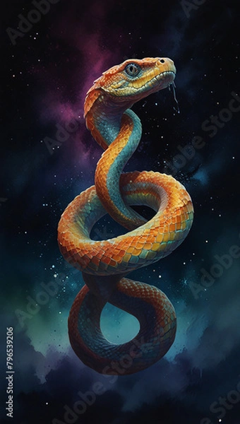 Obraz snake in the dark