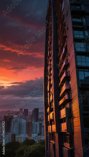 Obraz sunset over the city