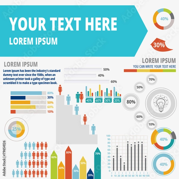 Fototapeta Set elements of infographics