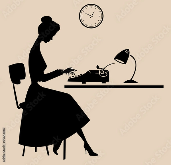Fototapeta retro typist secretary
