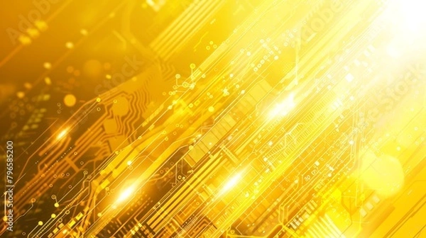 Fototapeta Abstract yellow tech background