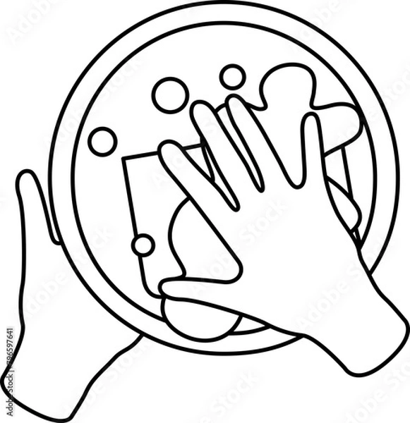 Obraz Wash the dishes icon