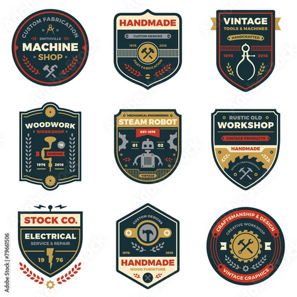 Obraz Vintage workshop badges