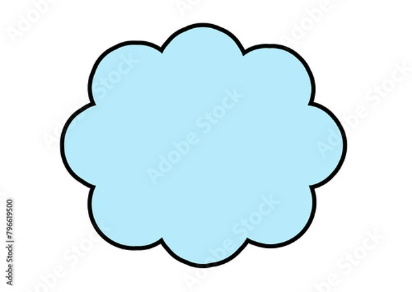 Fototapeta 雲形 シンプル 青 ふきだし 説明