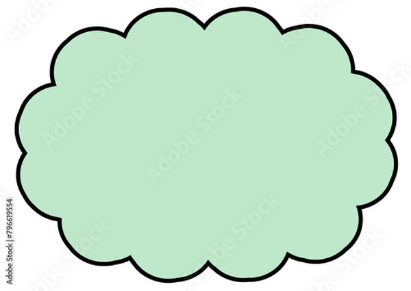 Fototapeta 雲形 シンプル 緑 ふきだし 説明