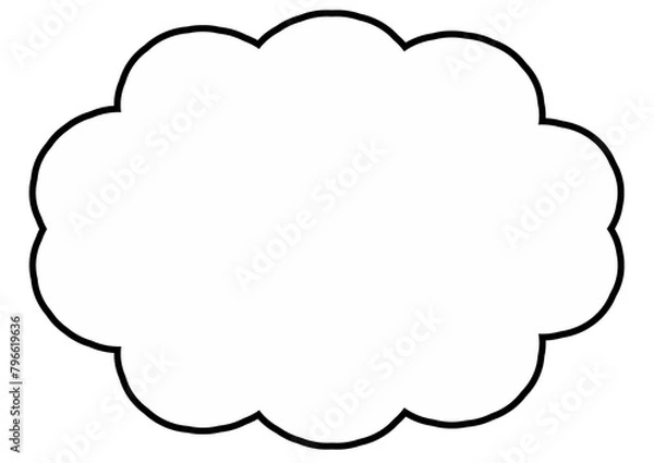 Fototapeta 雲形　シンプル　白　ふきだし　セリフ