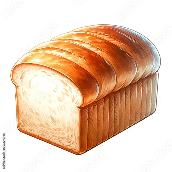Fototapeta リアルな食パンのイラスト