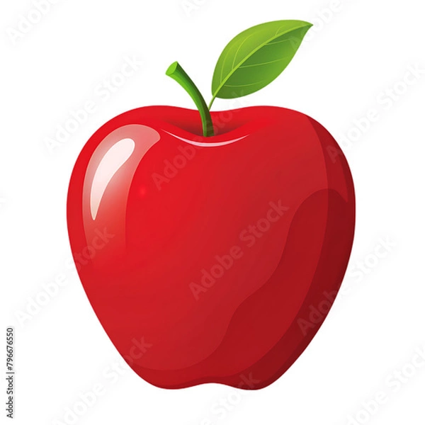 Obraz illustration red apple fruit on transparent