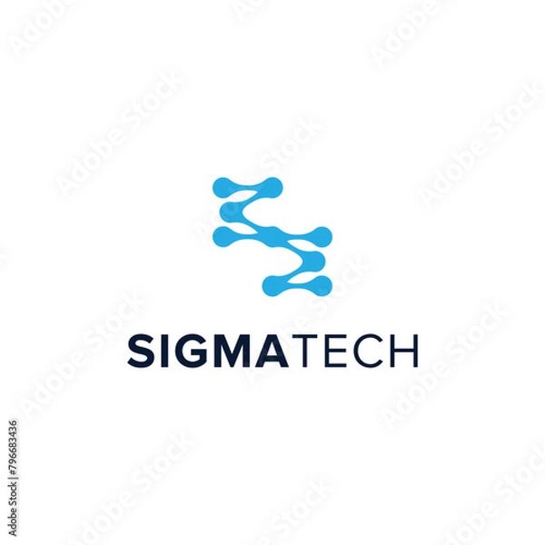 Obraz sigma tech simple sleek creative geometric modern logo design vector