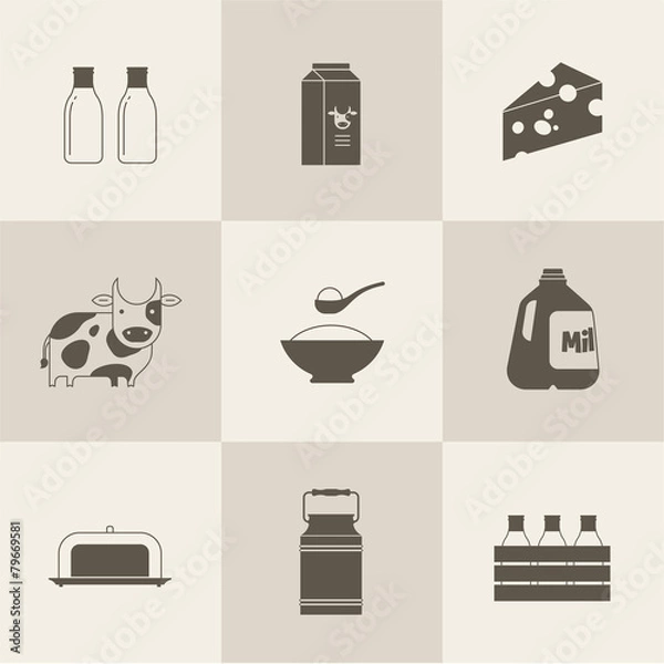 Obraz vector milk icon