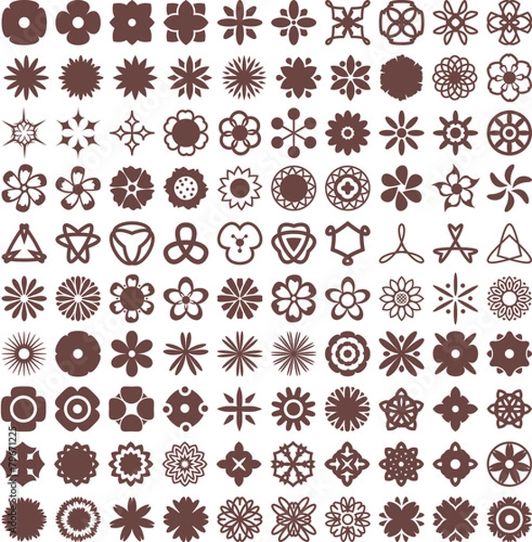 Fototapeta Flowers Vector Shapes Set 2