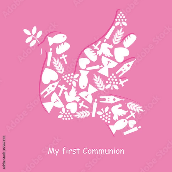 Obraz First Communion Invitation Card