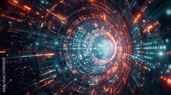 Fototapeta Craft a visually compelling scene illustrating the global integration of technology