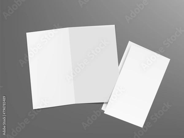 Obraz 3D Folded Brochure Isolated On White Background