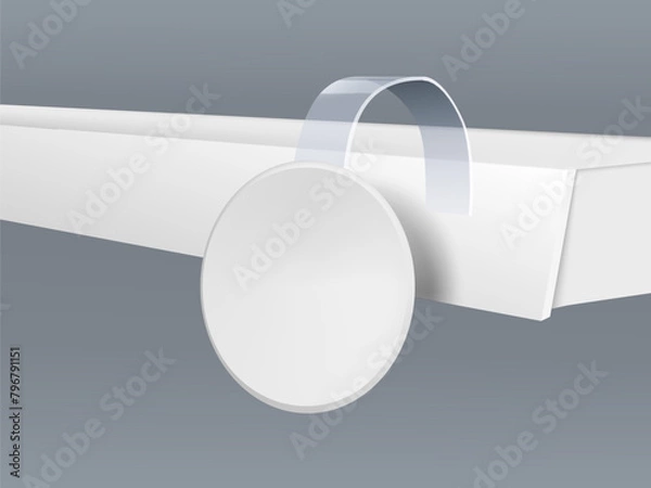 Fototapeta Sale Point Tag. White Round Shelf Wobbler Label